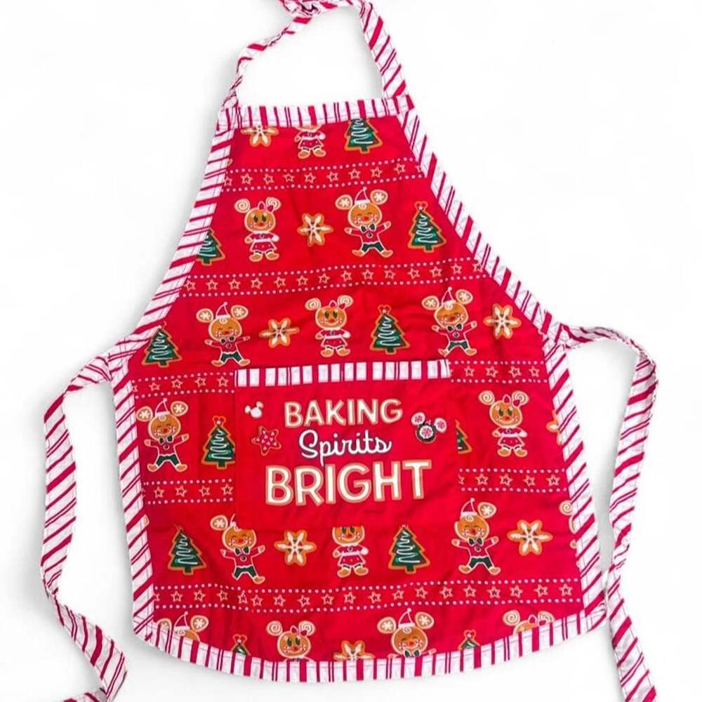 Disney Christmas Gingerbread Apron Baking Spirits Bright
